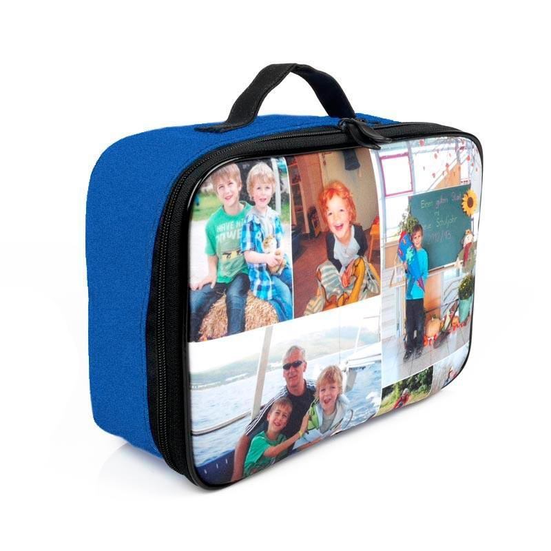 blue Lunch Bag with photos